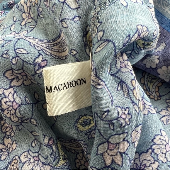 Women’s NWT Goodnight Macaroon Boho Floral Blue and Purple Maxi Dress Sz Large - Picture 8 of 14